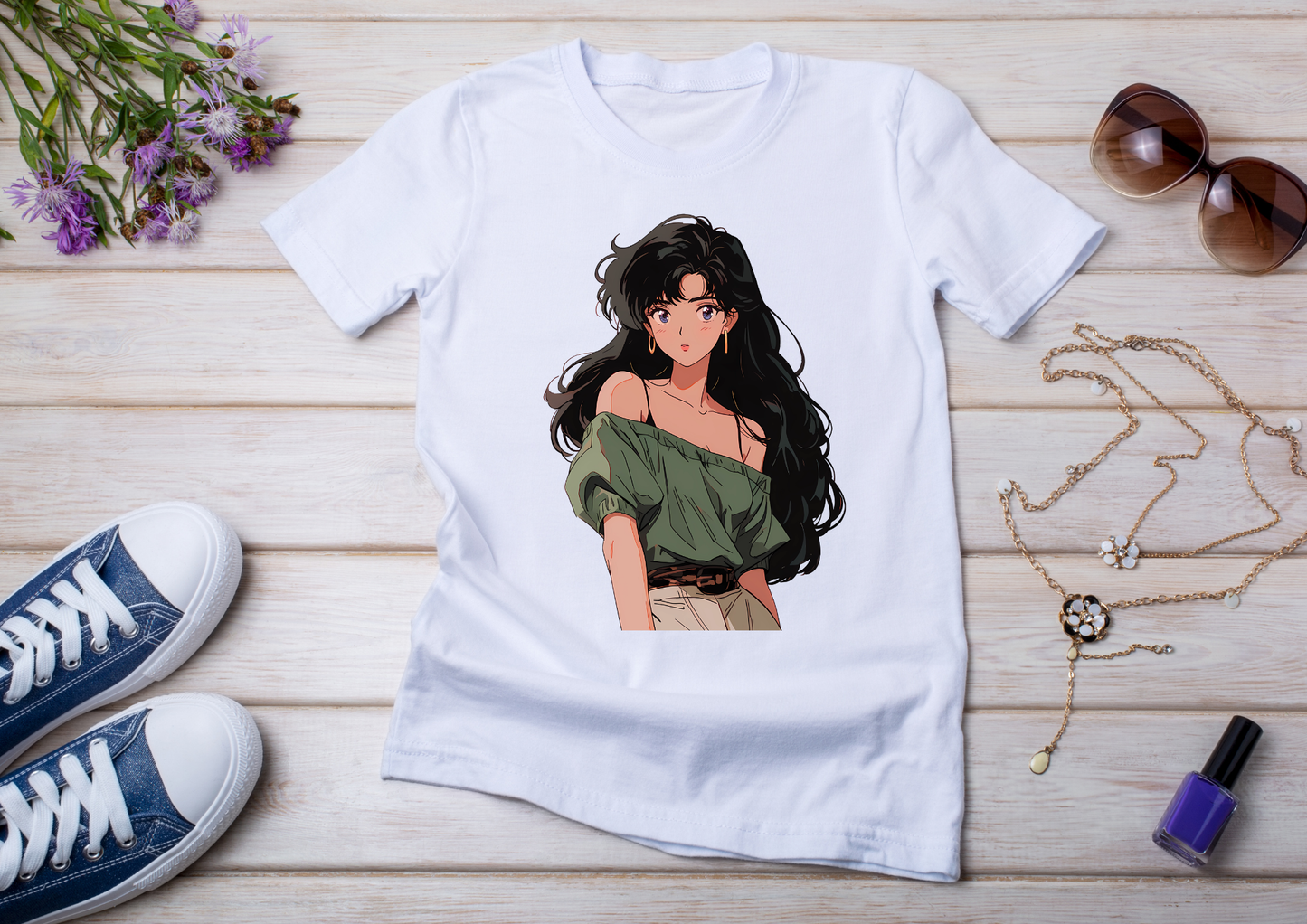 T-shirt Retro Anime Nostalgia – 61 modèles au choix – Noir ou Blanc