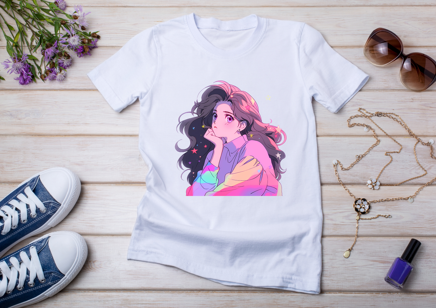T-shirt Retro Anime Nostalgia – 61 modèles au choix – Noir ou Blanc