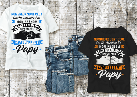 👕 T-shirt humour & tendresse – M’appellent Papy