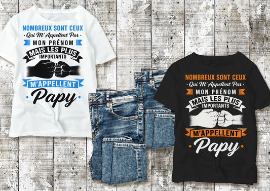 👕 T-shirt humour & tendresse – M’appellent Papy