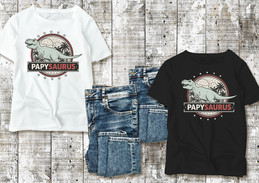 👕 T-shirt PAPYSAURUS – Cadeau original pour les grands-pères