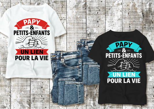 T-shirt « Papy & Petits-Enfants – Un lien pour la vie » 👕