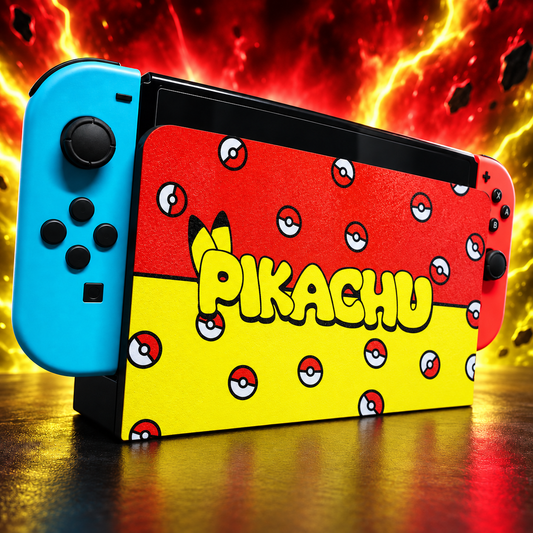 Cache Dock Nintendo Switch – Design Pika Poké – rendu réaliste du modèle exact