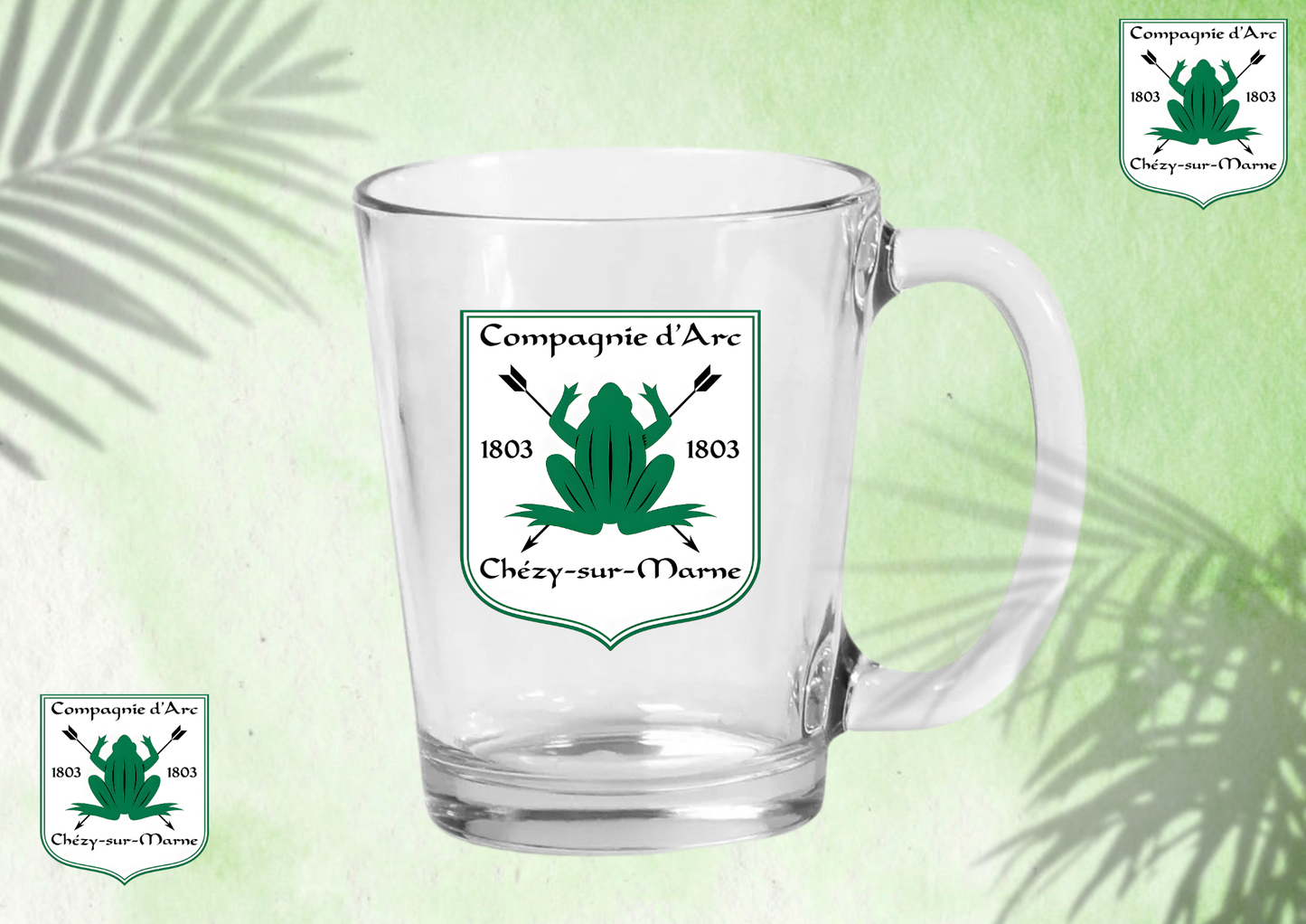Tasse en verre 325 ml « Compagnie d’Arc de Chézy-sur-Marne » 🏹