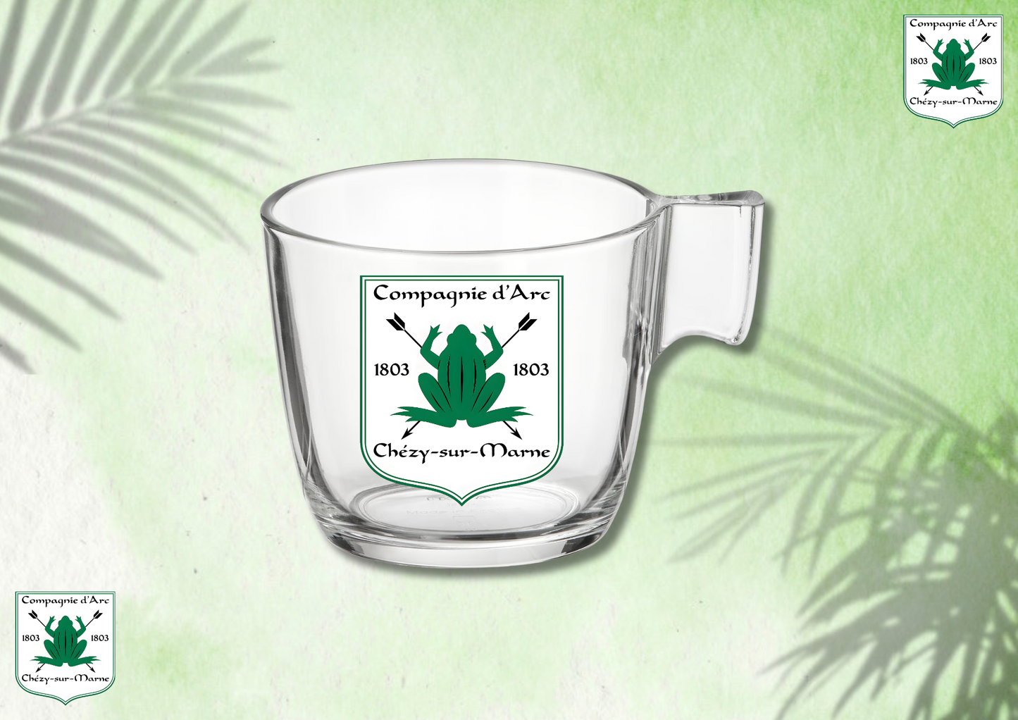Tasse en verre 23 cl « Compagnie d’Arc de Chézy-sur-Marne »