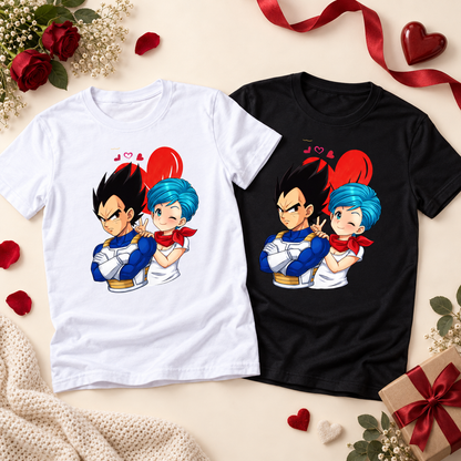 Duo de tee-shirts Couple Anime blanc et noir