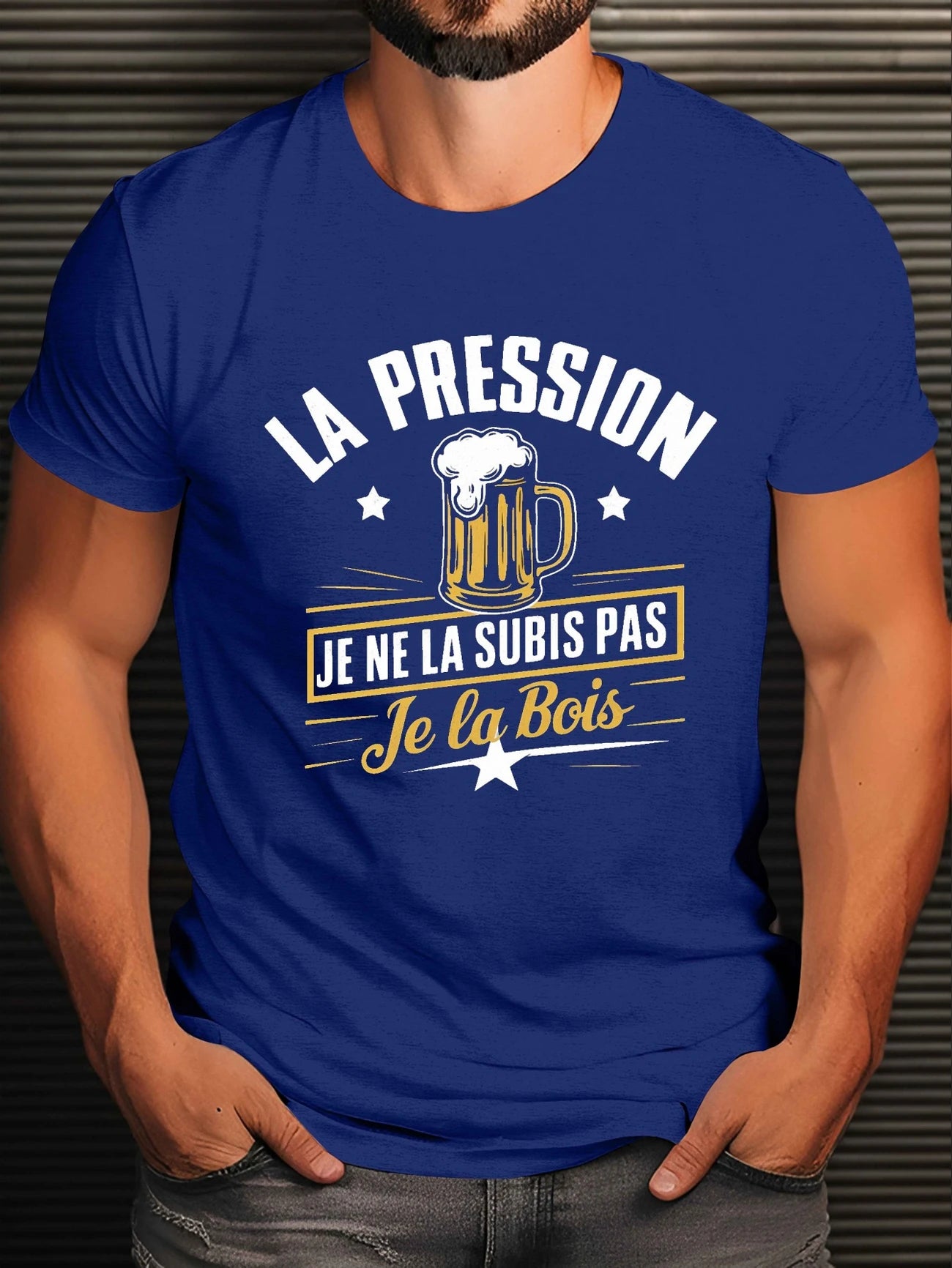 🍻 Tee-shirt Humour – "La pression, je ne la subis pas… je la bois"
