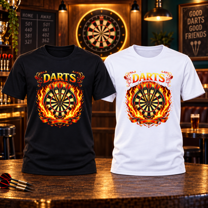 Présentation premium T-shirts Darts en Flammes