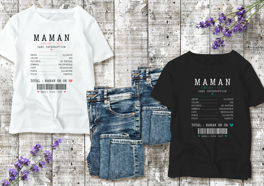 😂 T-shirt Maman "24h/24 – 7j/7" – La vraie vie des mamans