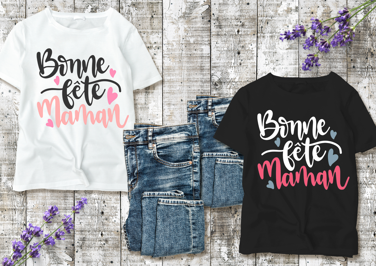 🌸 T-shirt "Bonne fête Maman" – Cadeau parfait pour la Fête des Mères
