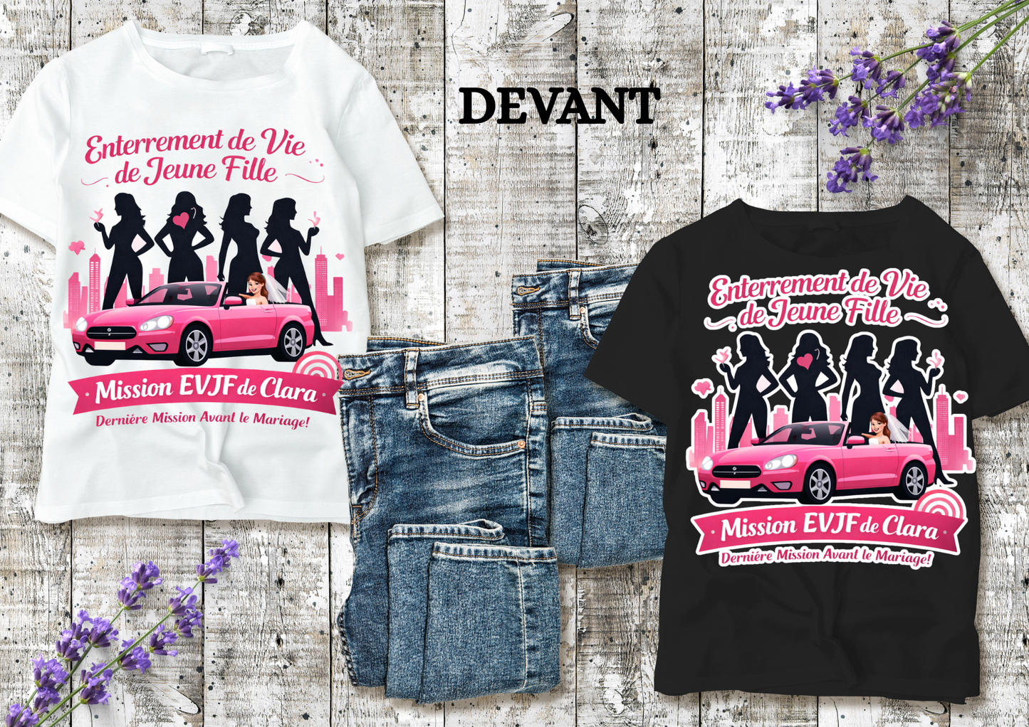 🎀 T-shirt EVJF Personnalisé – Enterrement de Vie de Jeune Fille – Mission EVJF