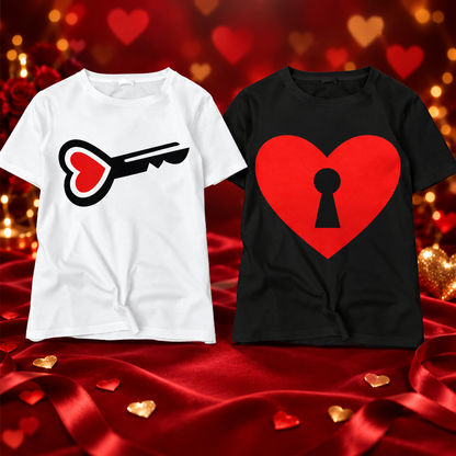 T-shirts couple Clé et Cœur – présentation