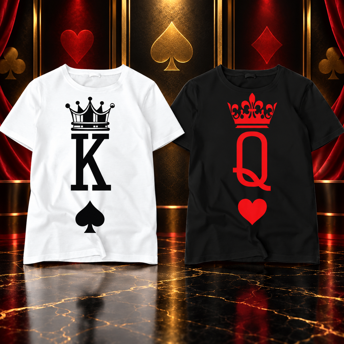 T-shirts couple Roi et Reine – présentation