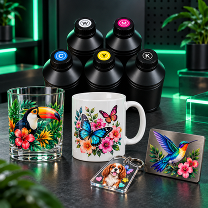 Applications des encres UV DTF couleur sur objets rigides
