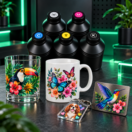 Applications des encres UV DTF couleur sur objets rigides