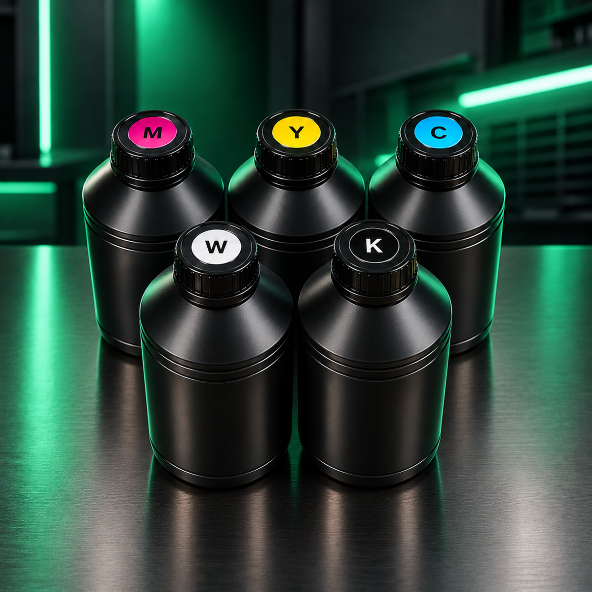 Encres UV DTF Cyan Magenta Jaune Noir et Blanc