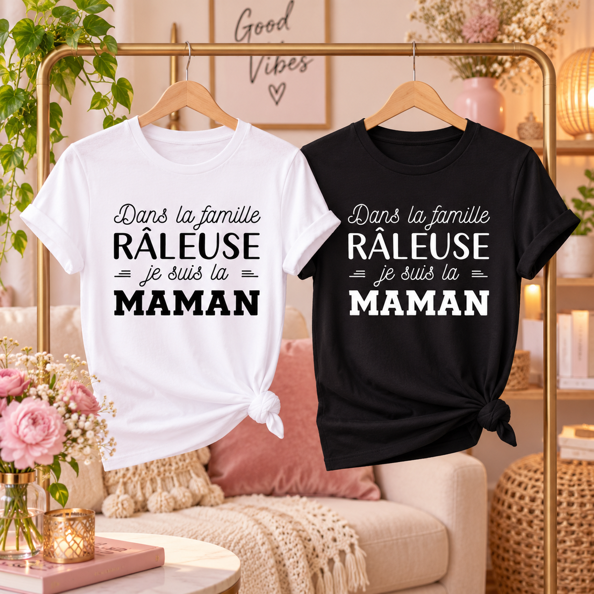 T-shirt Dans la famille râleuse je suis la maman – présentation