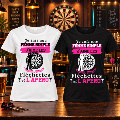 Présentation premium T-shirts femme Fléchettes et apéro