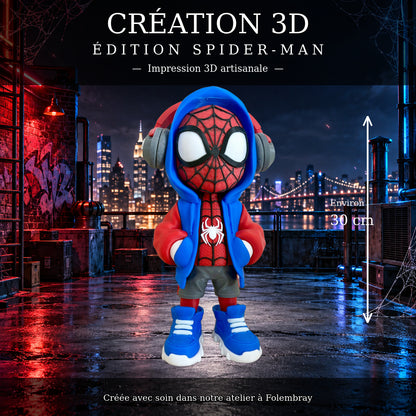 Figurine Spider-Man Street Style – création 3D artisanale, environ 30 cm
