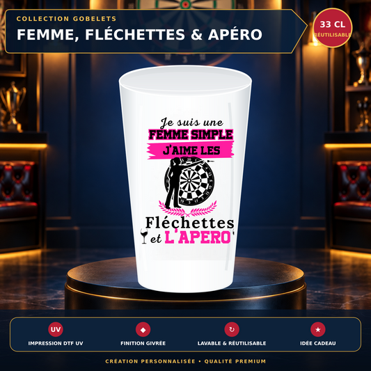 Présentation premium Gobelet fléchettes – Femme simple