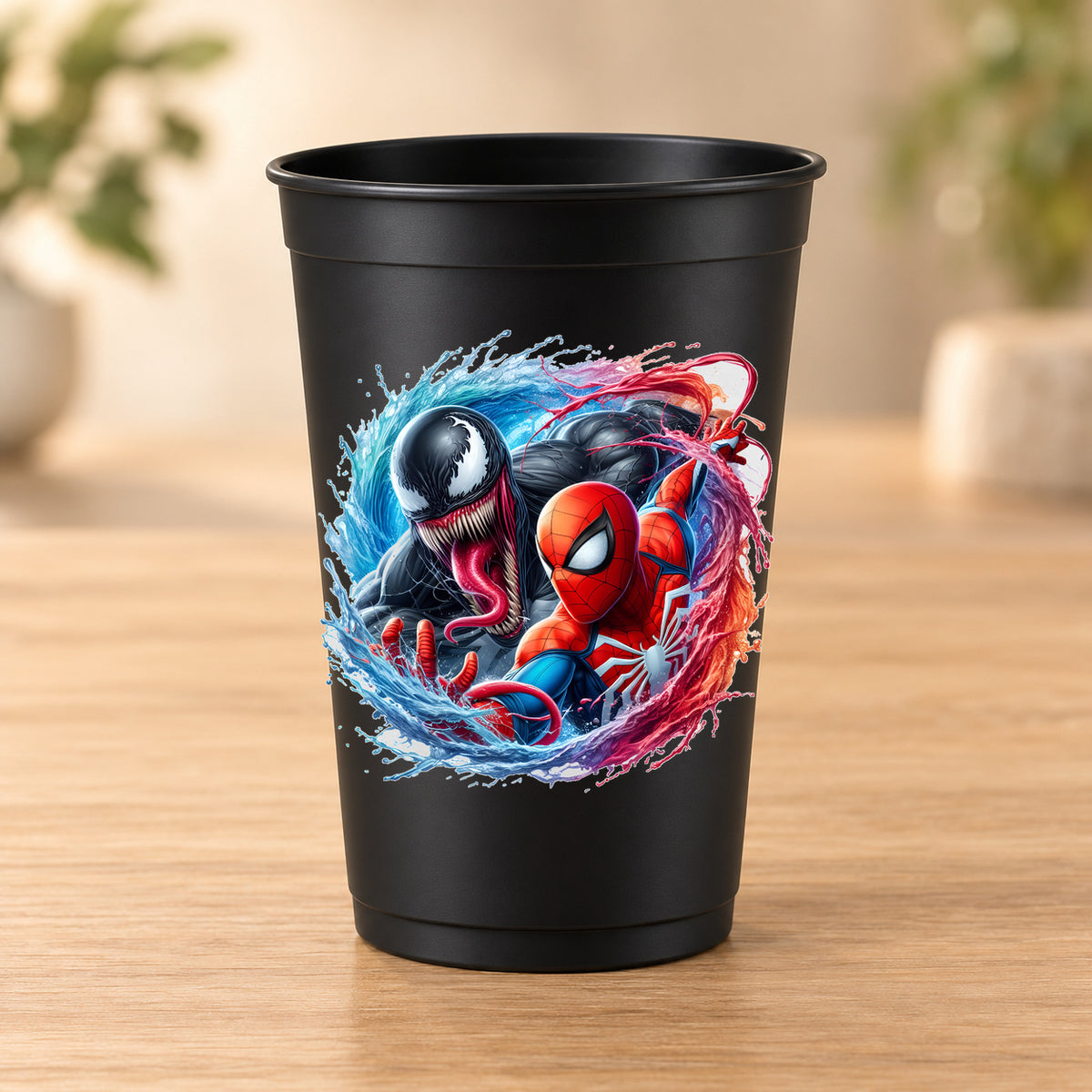 Gobelet noir Super-Héros - Spider-Man et Venom 2
