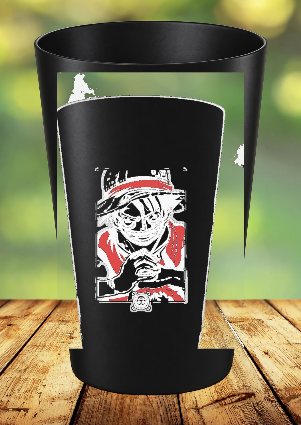 Gobelet One Piece – Impression DTF UV – 136 modèles au choix – 1 – Noir