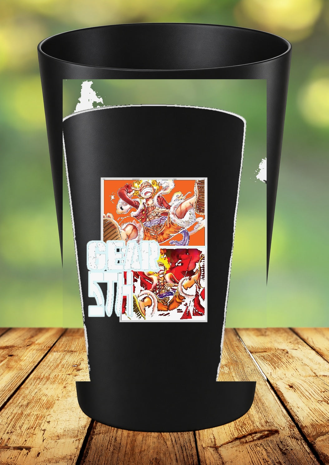Gobelet One Piece – Impression DTF UV – 136 modèles au choix – 3 – Noir