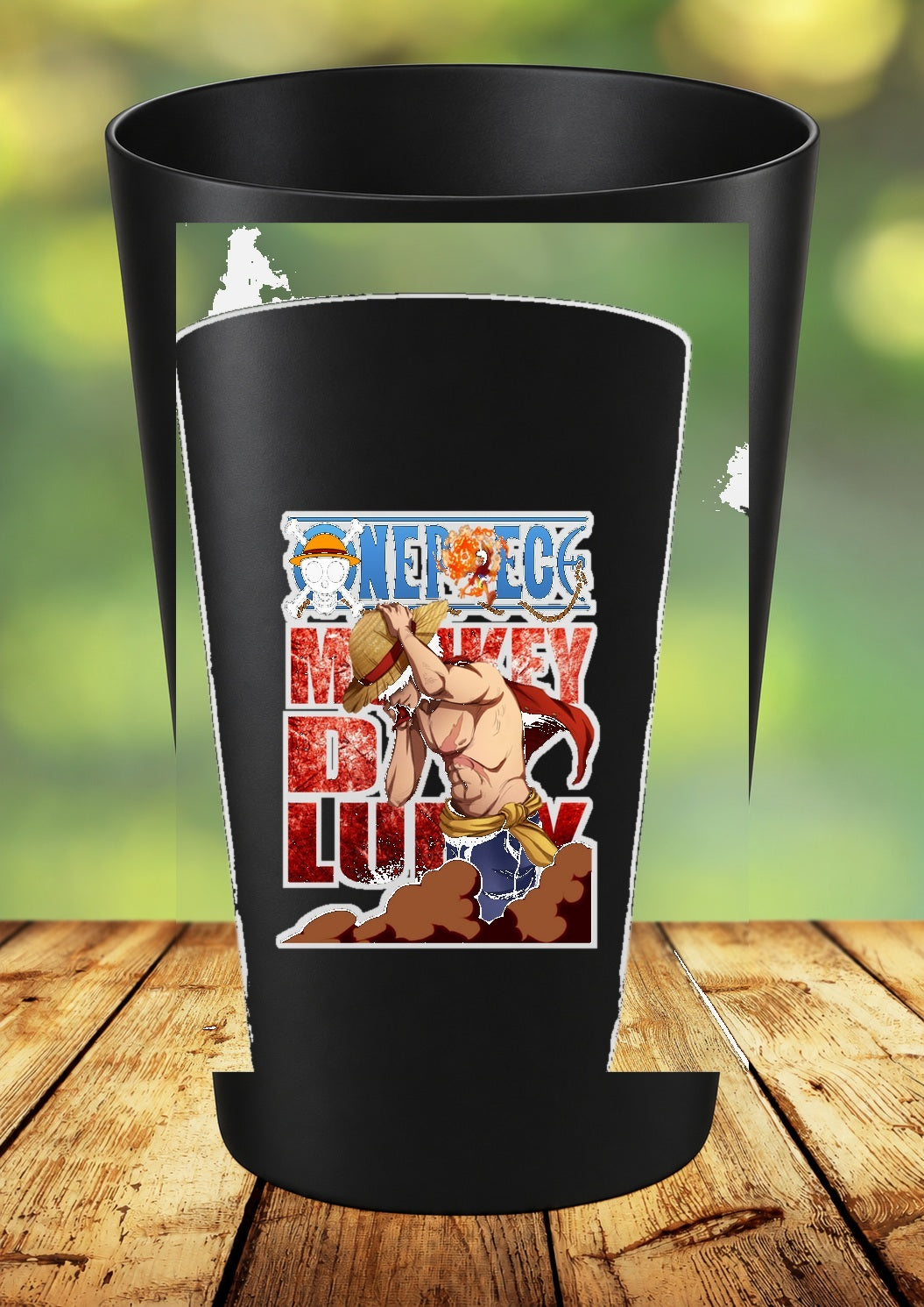 Gobelet One Piece – Impression DTF UV – 136 modèles au choix – 4 – Noir