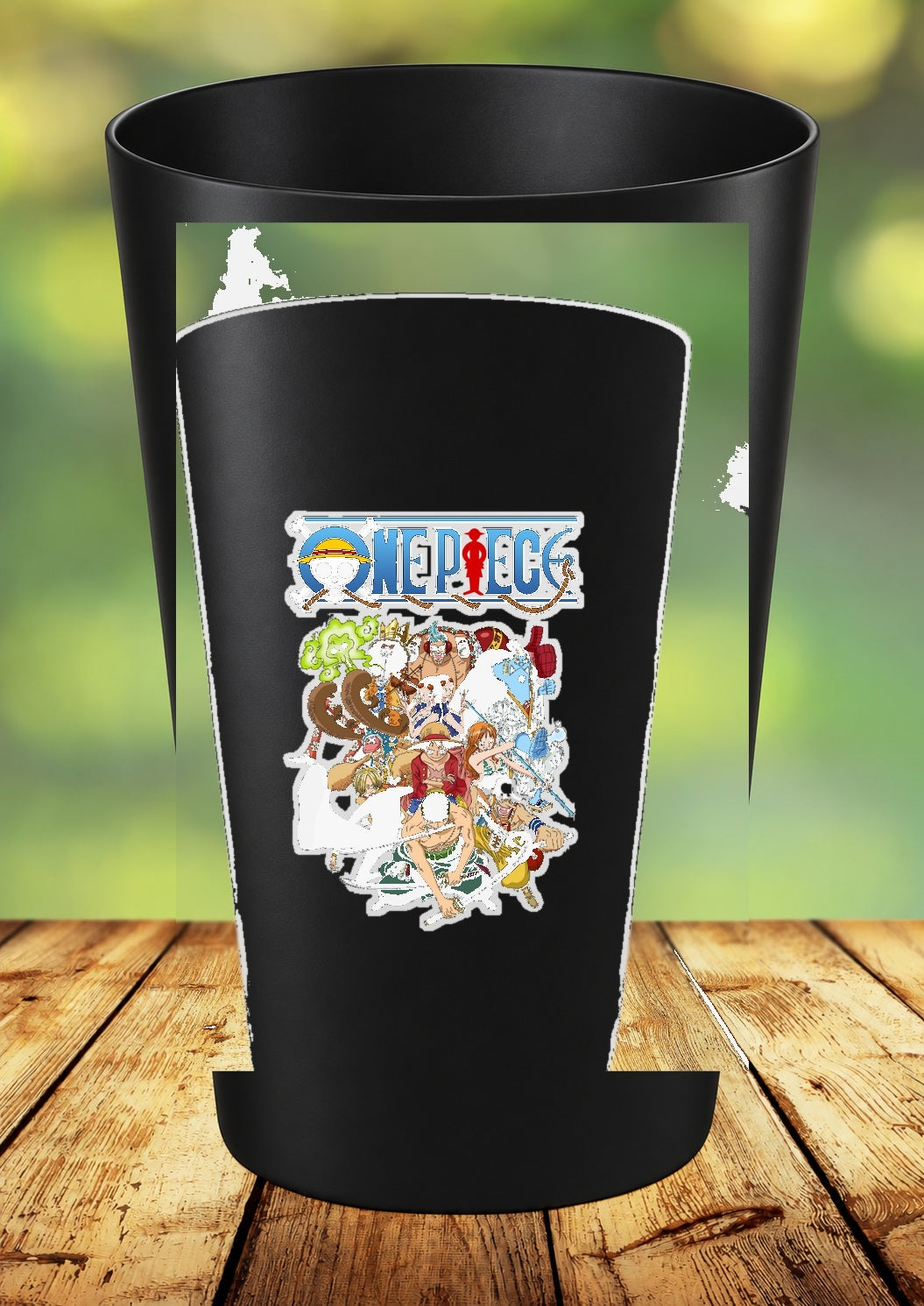 Gobelet One Piece – Impression DTF UV – 136 modèles au choix – 5 – Noir
