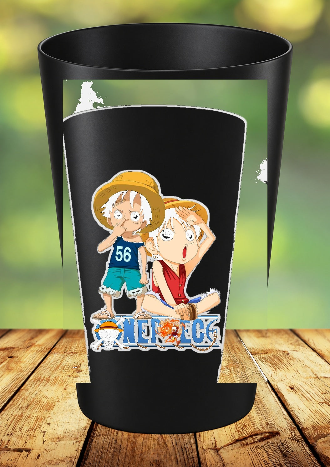 Gobelet One Piece – Impression DTF UV – 136 modèles au choix – 6 – Noir