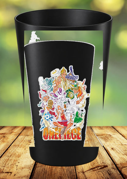 Gobelet One Piece – Impression DTF UV – 136 modèles au choix – 10 – Noir