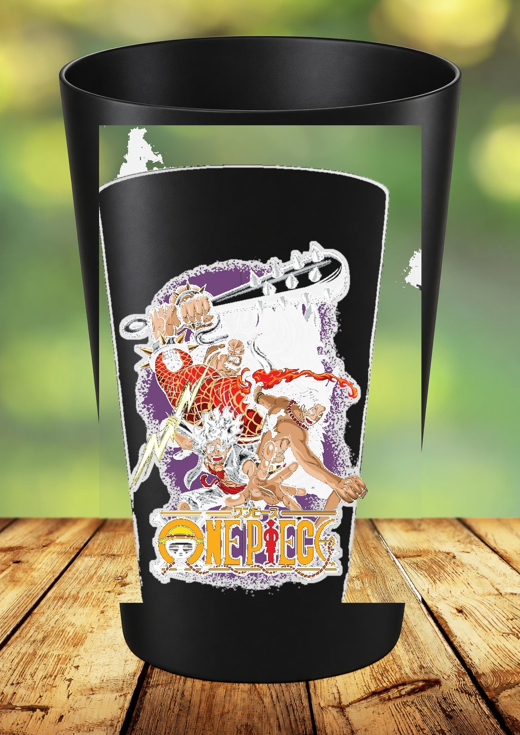 Gobelet One Piece – Impression DTF UV – 136 modèles au choix – 12 – Noir