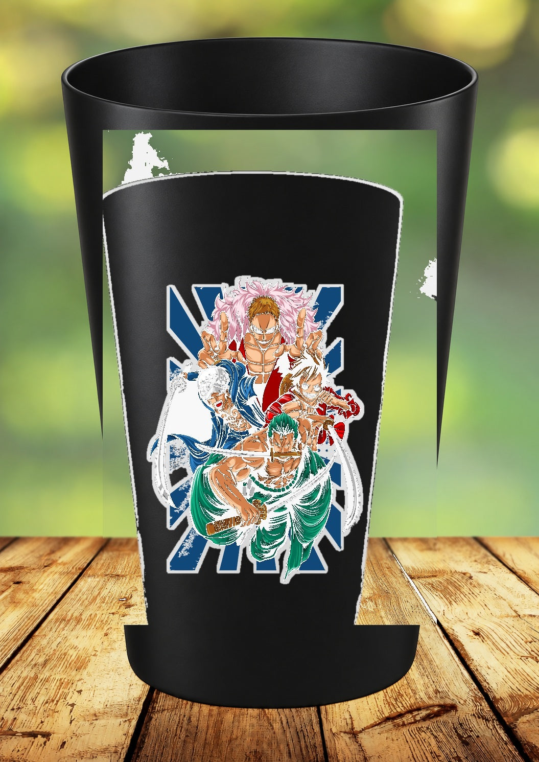 Gobelet One Piece – Impression DTF UV – 136 modèles au choix – 15 – Noir