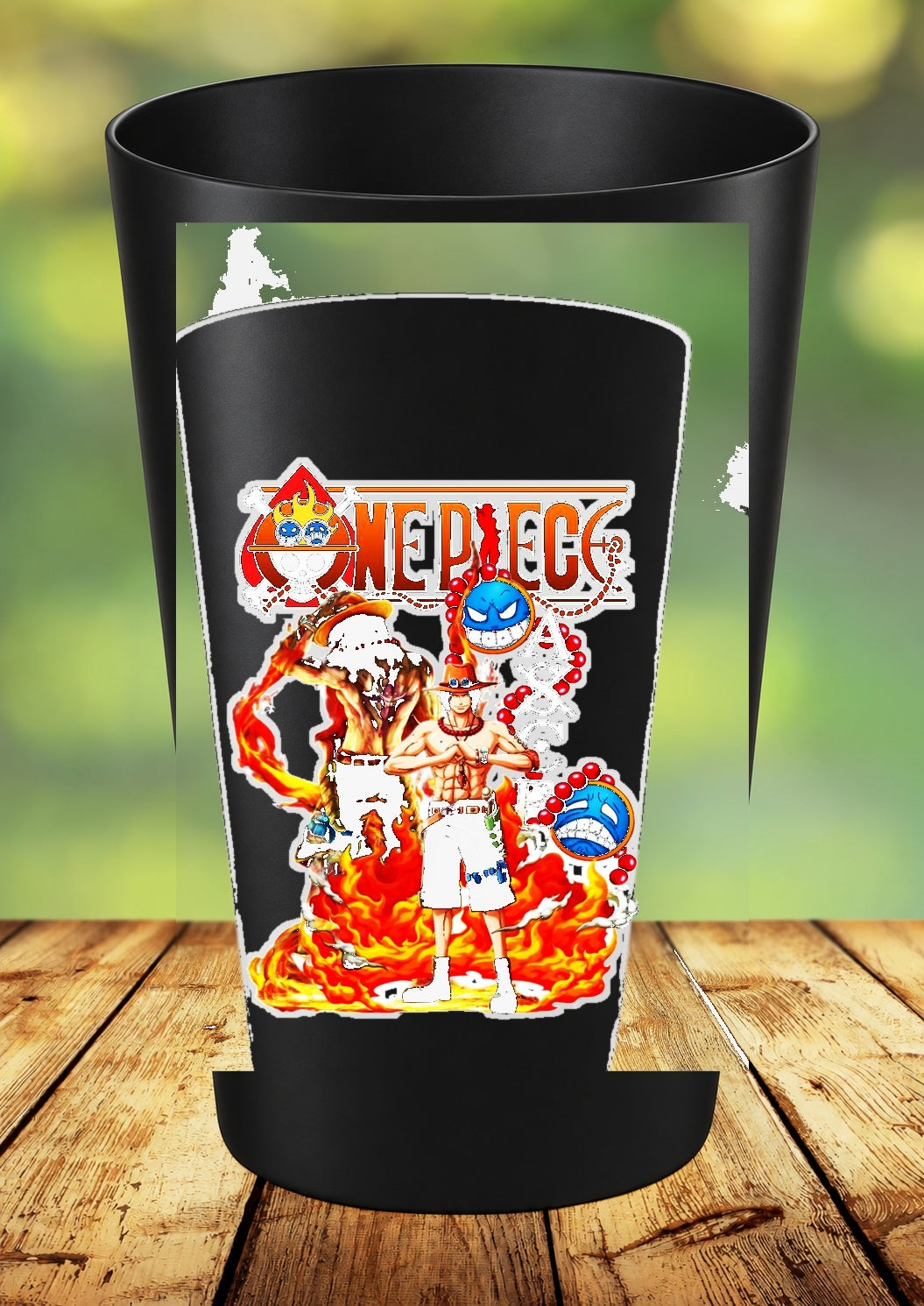 Gobelet One Piece – Impression DTF UV – 136 modèles au choix – 25 – Noir