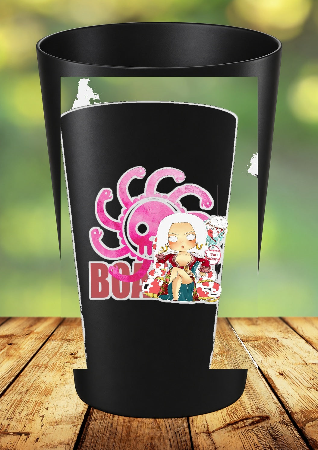 Gobelet One Piece – Impression DTF UV – 136 modèles au choix – 30 – Noir