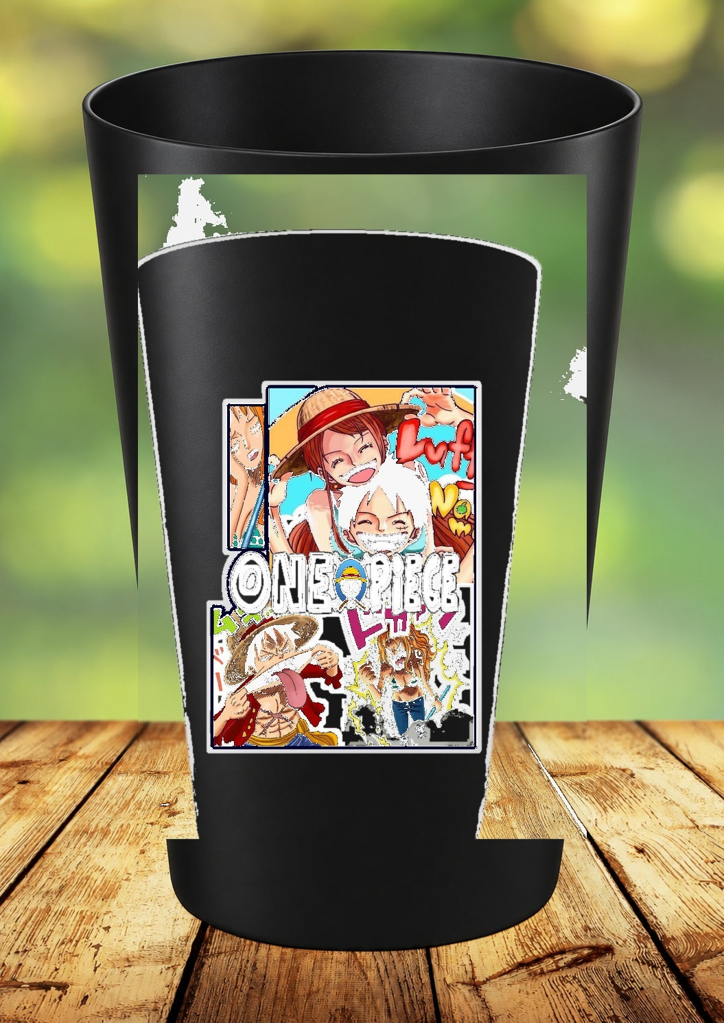 Gobelet One Piece – Impression DTF UV – 136 modèles au choix – 46 – Noir