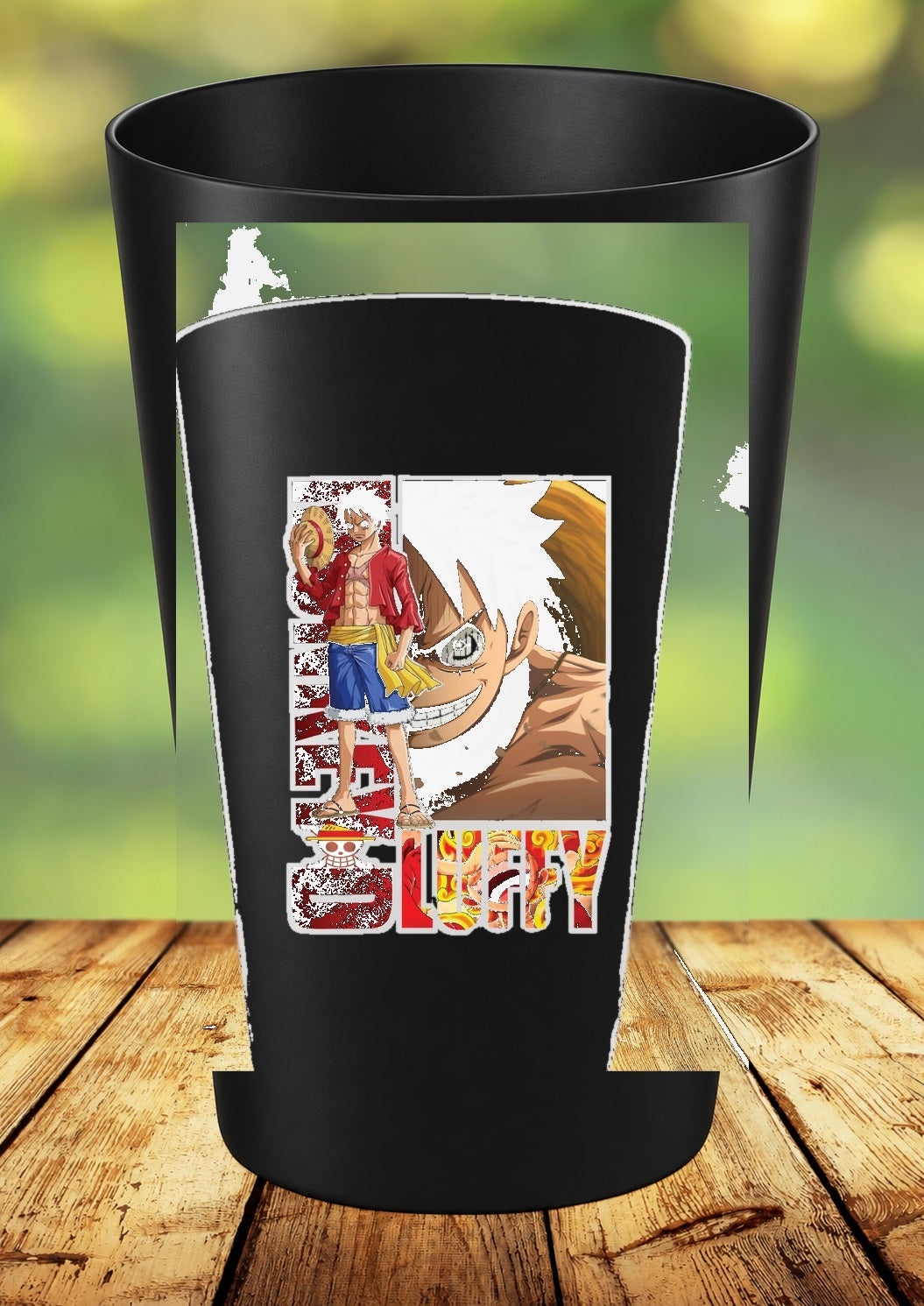 Gobelet One Piece – Impression DTF UV – 136 modèles au choix – 49 – Noir