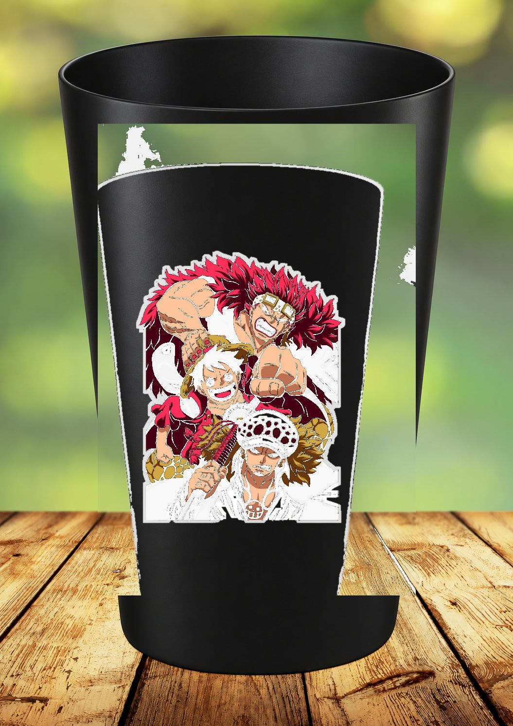 Gobelet One Piece – Impression DTF UV – 136 modèles au choix – 65 – Noir