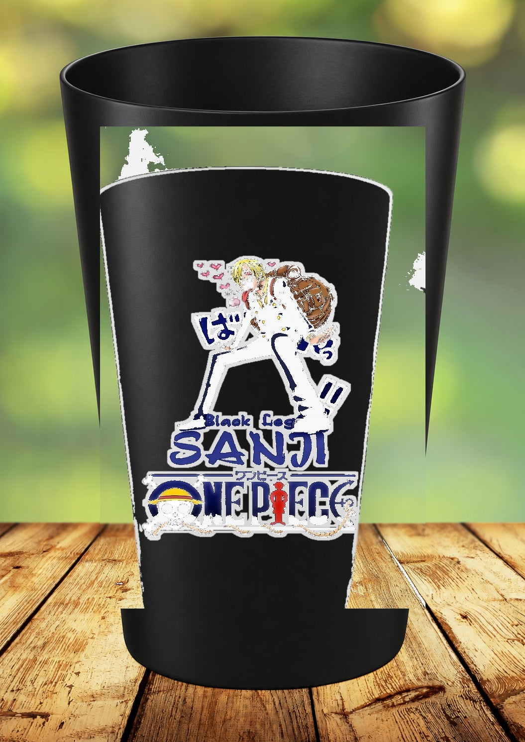 Gobelet One Piece – Impression DTF UV – 136 modèles au choix – 69 – Noir