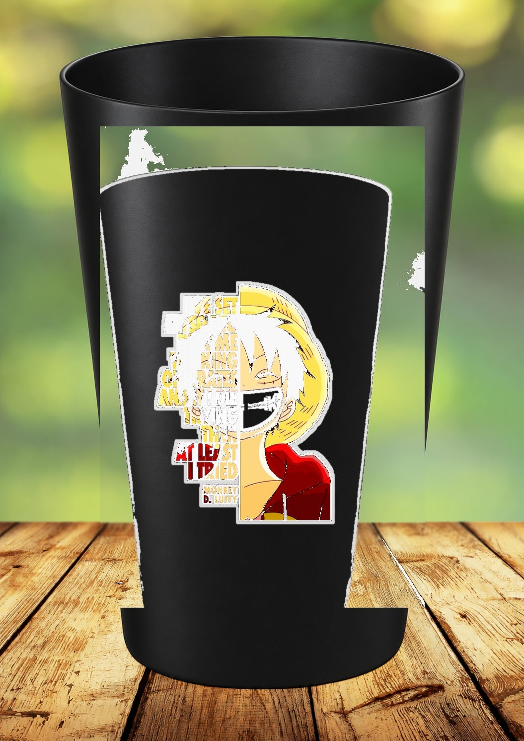 Gobelet One Piece – Impression DTF UV – 136 modèles au choix – 70 – Noir