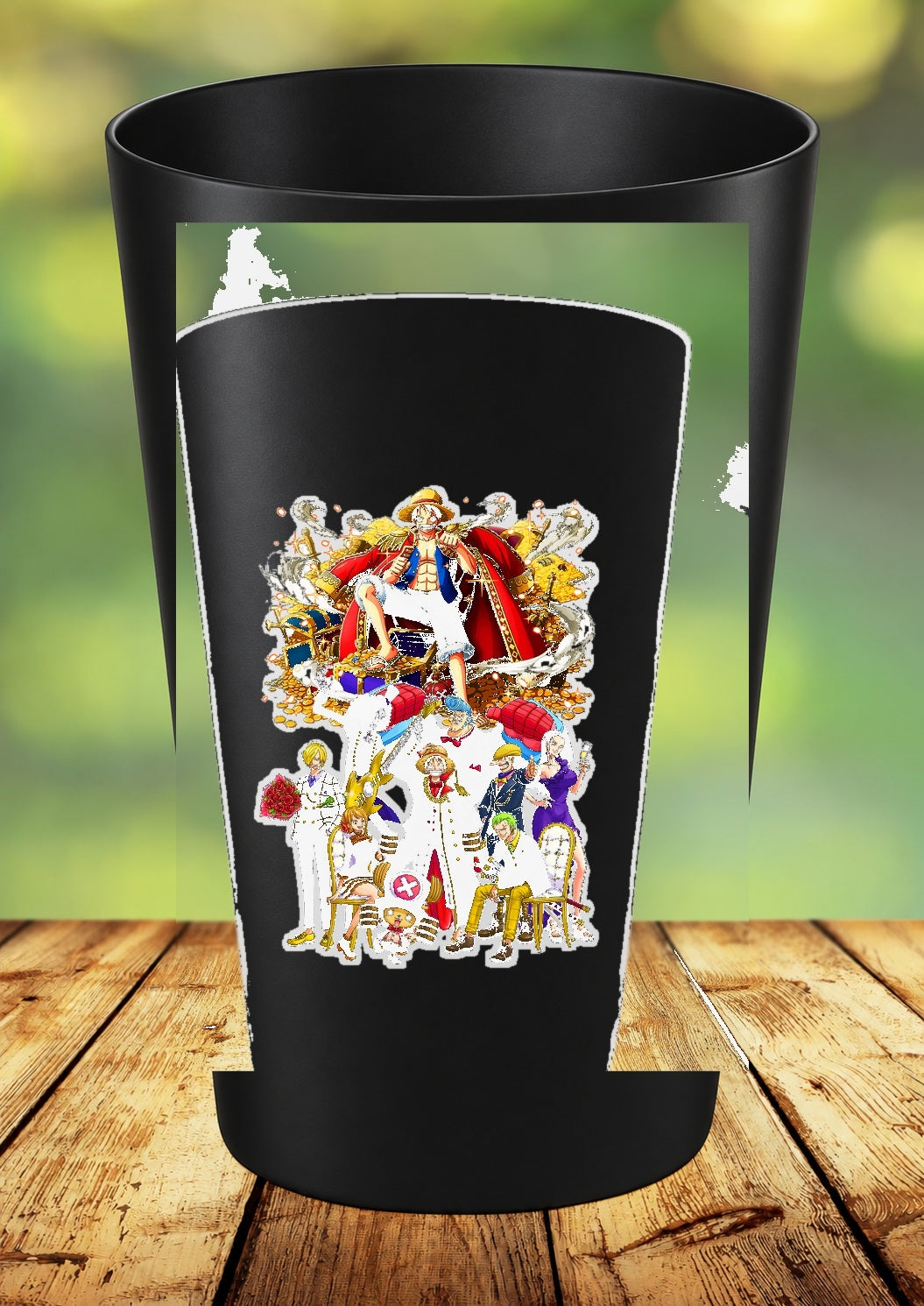 Gobelet One Piece – Impression DTF UV – 136 modèles au choix – 75 – Noir