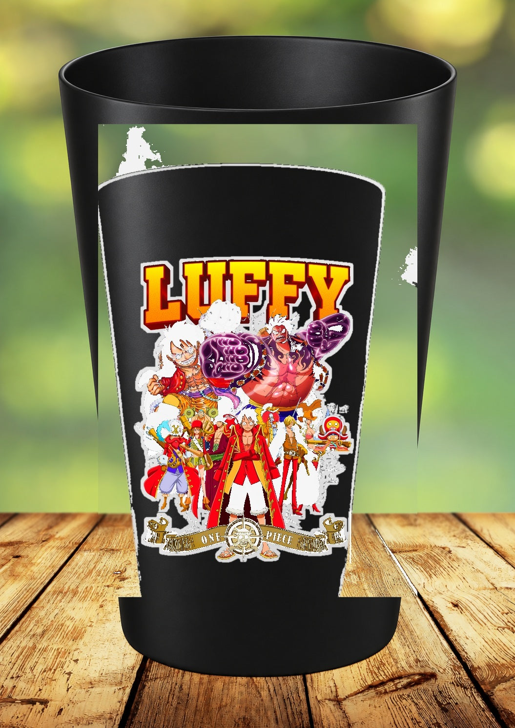 Gobelet One Piece – Impression DTF UV – 136 modèles au choix – 80 – Noir