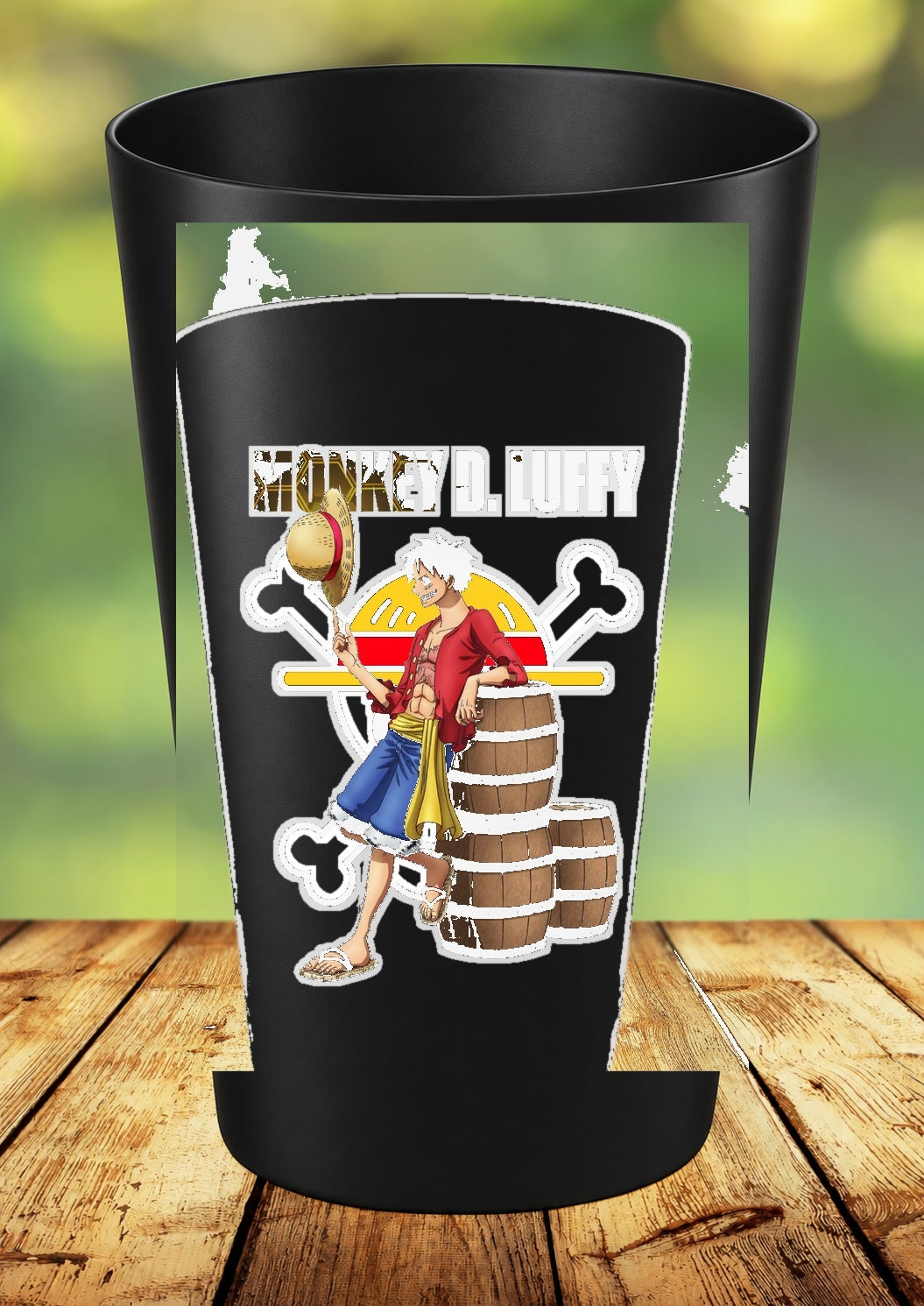 Gobelet One Piece – Impression DTF UV – 136 modèles au choix – 81 – Noir