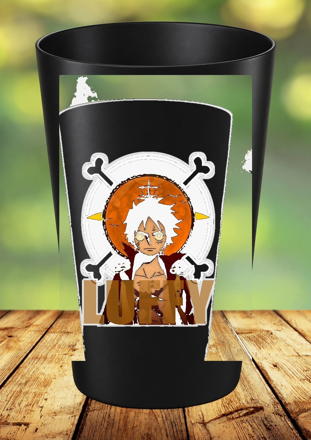 Gobelet One Piece – Impression DTF UV – 136 modèles au choix – 87 – Noir