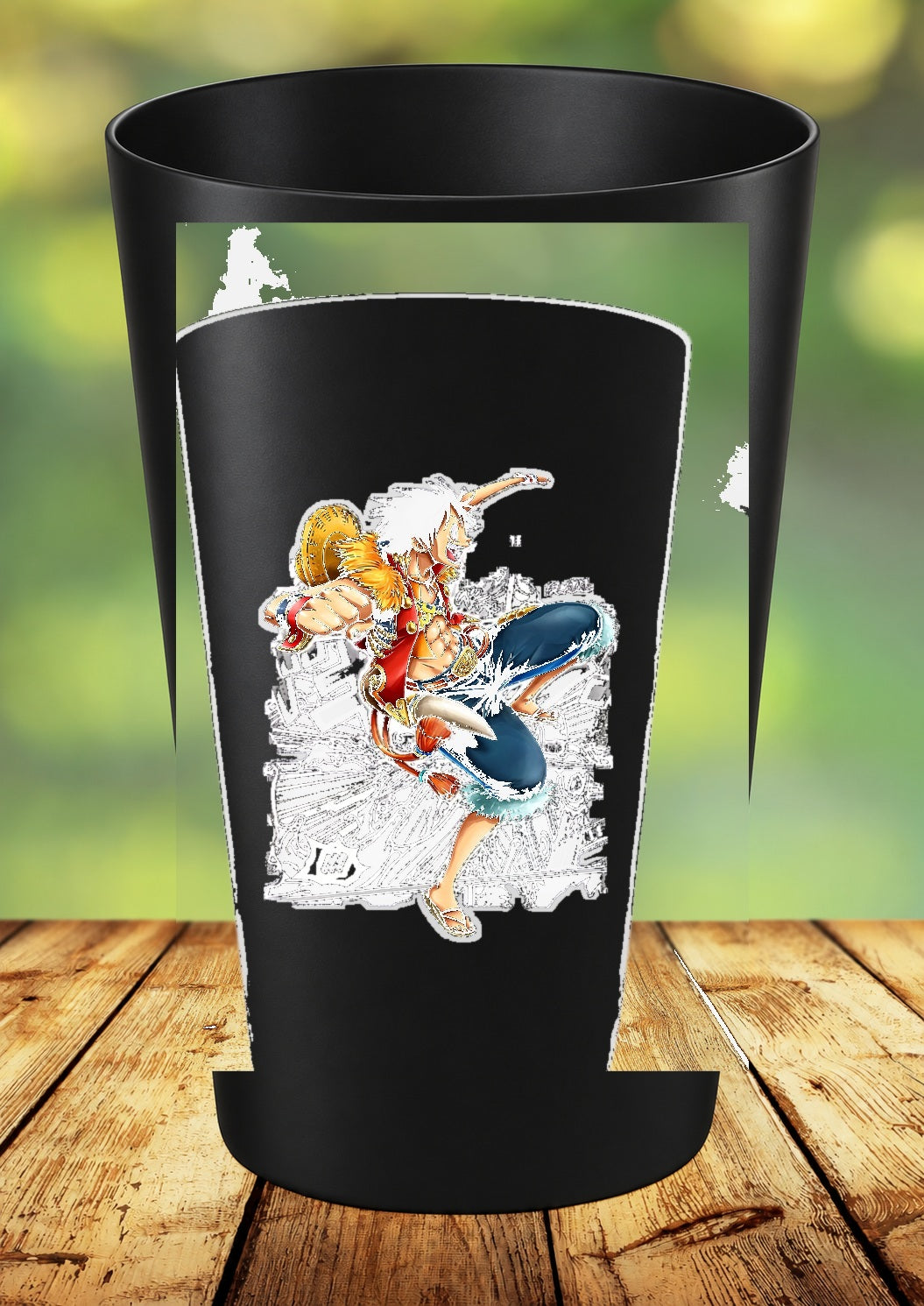 Gobelet One Piece – Impression DTF UV – 136 modèles au choix – 88 – Noir