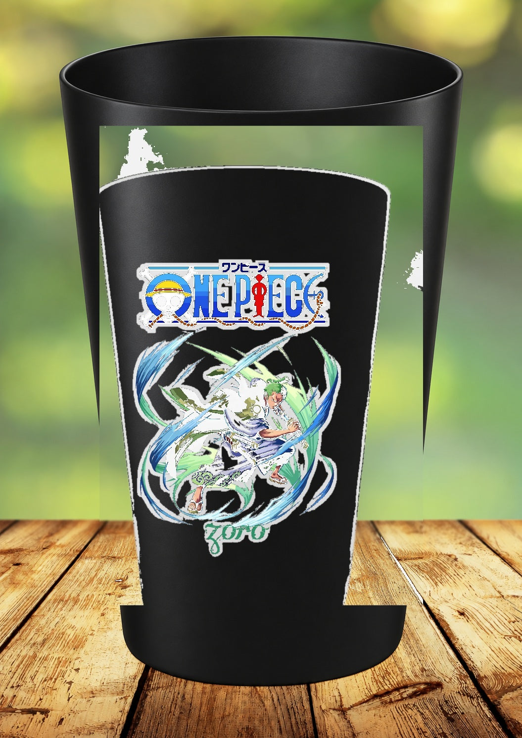 Gobelet One Piece – Impression DTF UV – 136 modèles au choix – 97 – Noir