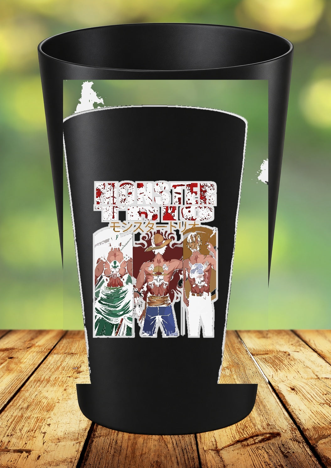 Gobelet One Piece – Impression DTF UV – 136 modèles au choix – 99 – Noir
