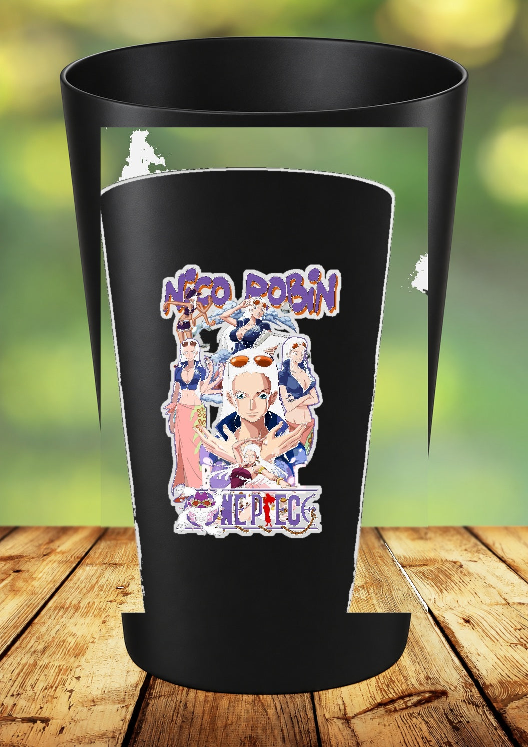 Gobelet One Piece – Impression DTF UV – 136 modèles au choix – 103 – Noir
