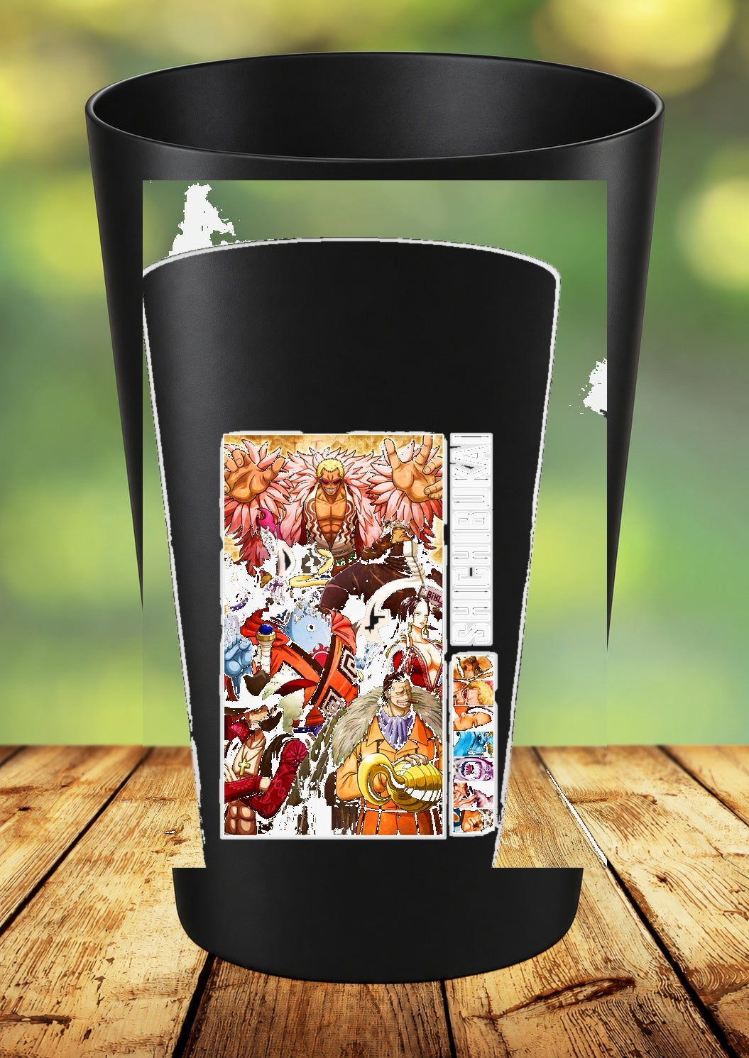 Gobelet One Piece – Impression DTF UV – 136 modèles au choix – 107 – Noir