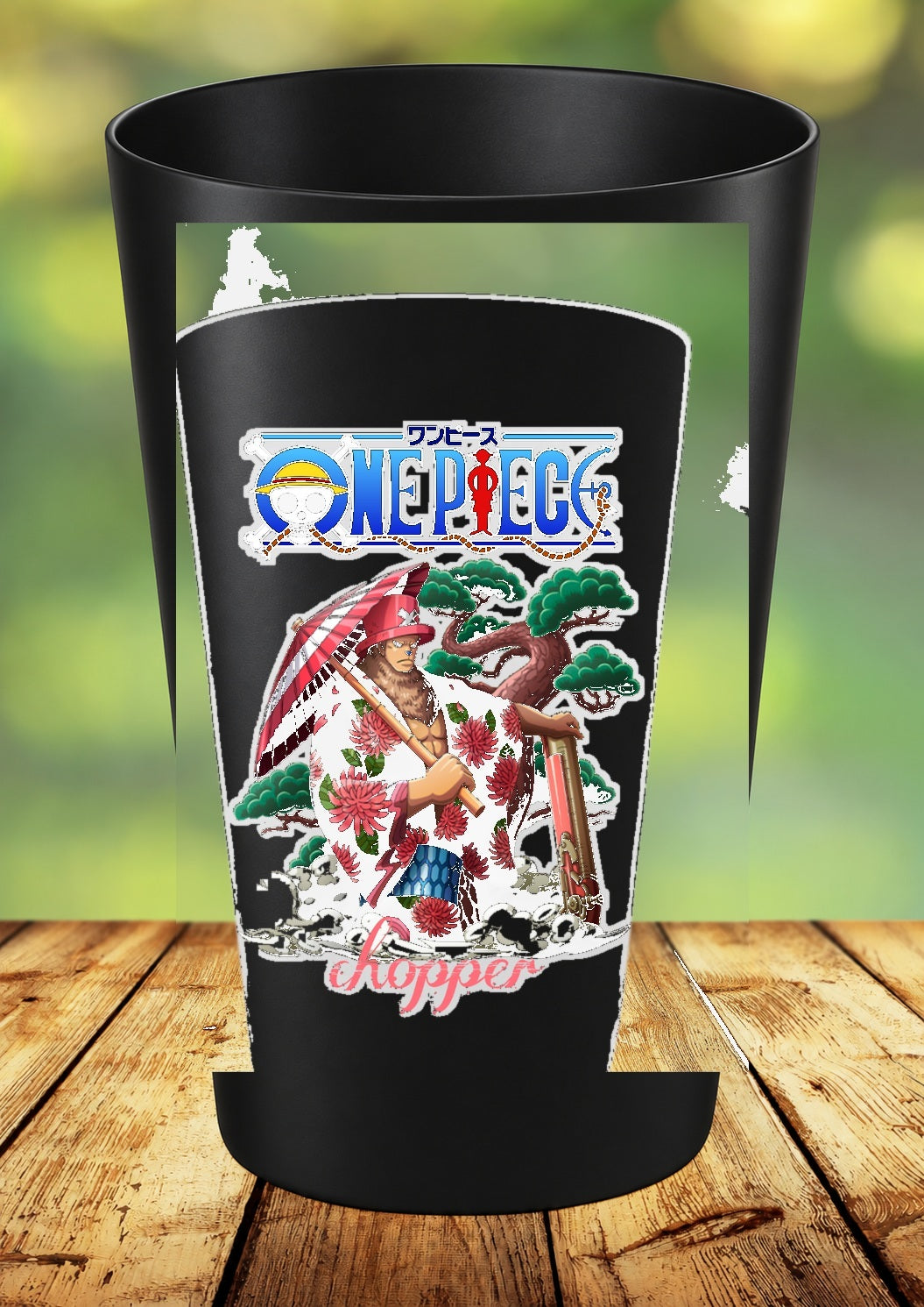 Gobelet One Piece – Impression DTF UV – 136 modèles au choix – 111 – Noir